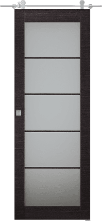 AVANTI 5 LITE VETRO BLACK APRICOT DOUBLE BARN BELLDINNI MODERN INTERIOR DOOR - 1