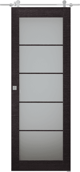 AVANTI 5 LITE VETRO BLACK APRICOT DOUBLE BARN BELLDINNI MODERN INTERIOR DOOR - 1
