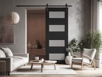 DELLA VETRO BLACK MATTE BARN BELLDINNI MODERN INTERIOR DOOR - 2