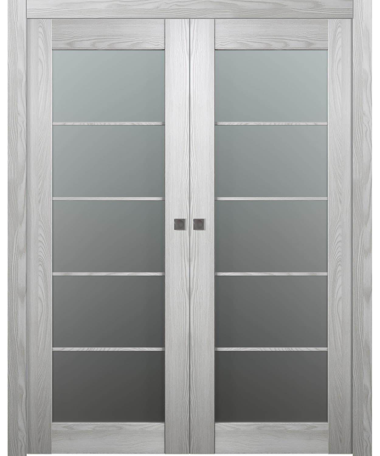 AVON 5 LITE VETRO RIBEIRA ASH DOUBLE POCKET BELLDINNI MODERN INTERIOR DOOR - 1