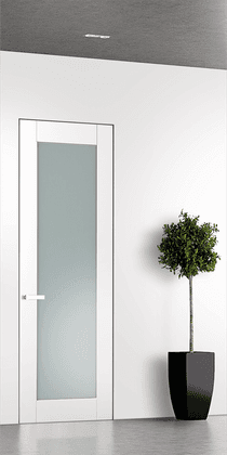 SMART PRO 207 VETRO POLAR WHITE INVISIBLE METAL FRAME BELLDINNI MODERN INTERIOR DOOR - 1