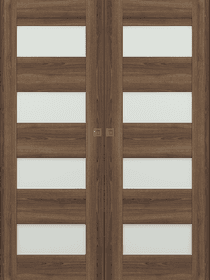 AVON 07-08 VETRO PECAN NUTWOOD DOUBLE MAGIC DOORS BELLDINNI MODERN INTERIOR DOOR - 1