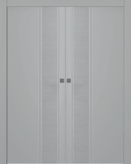 TWINWOOD 1 LIGHT GREY DOUBLE POCKET BELLDINNI MODERN INTERIOR DOOR - 1