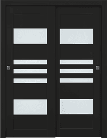 LETI VETRO BLACK MATTE BYPASS BELLDINNI MODERN INTERIOR DOOR - 1