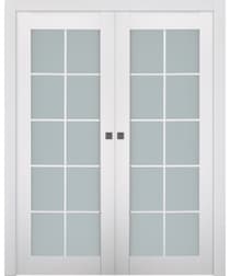 SMART PRO 10 LITE VETRO POLAR WHITE DOUBLE POCKET BELLDINNI MODERN INTERIOR DOOR - 1