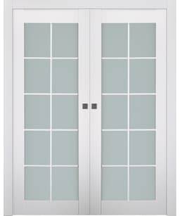 SMART PRO 10 LITE VETRO POLAR WHITE DOUBLE POCKET BELLDINNI MODERN INTERIOR DOOR - 1