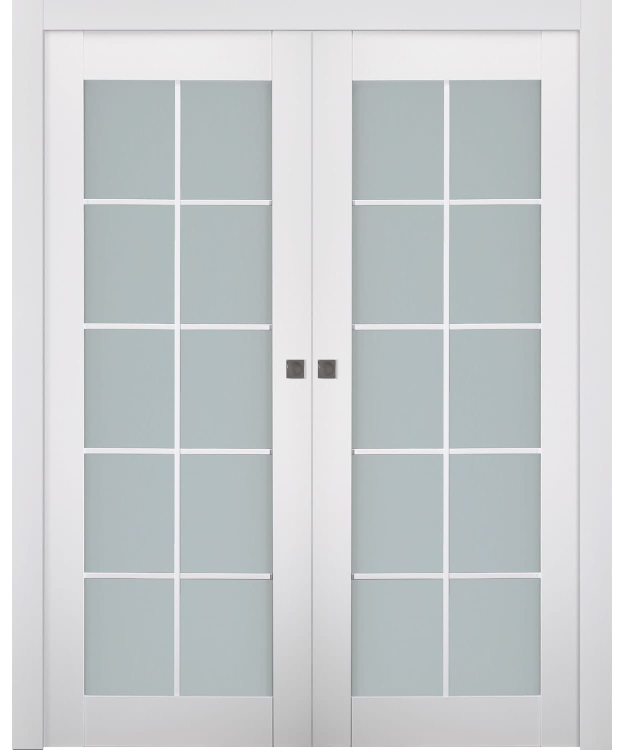 SMART PRO 10 LITE VETRO POLAR WHITE DOUBLE POCKET BELLDINNI MODERN INTERIOR DOOR - 1