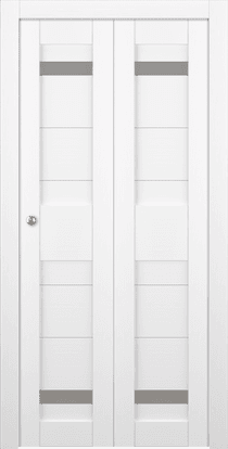 IMMA VETRO BIANCO NOBLE DOUBLE BI-FOLD BELLDINNI MODERN INTERIOR DOOR - 1