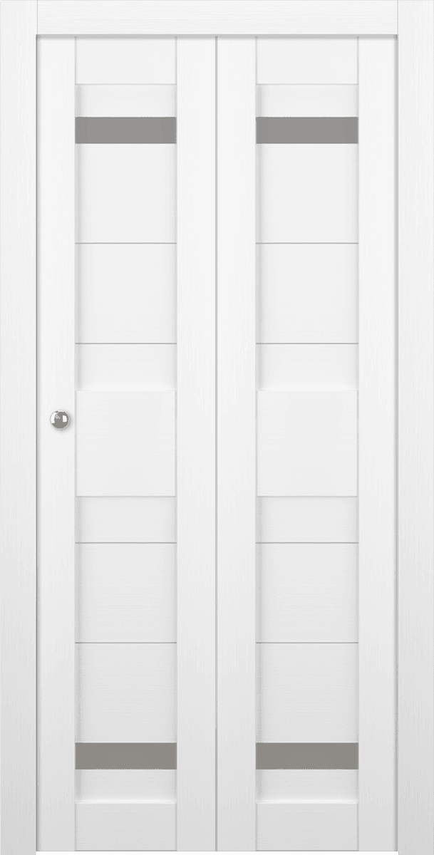 IMMA VETRO BIANCO NOBLE DOUBLE BI-FOLD BELLDINNI MODERN INTERIOR DOOR - 1