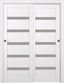 LEORA VETRO SNOW WHITE BYPASS BELLDINNI MODERN INTERIOR DOOR - 1