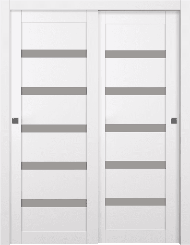 LEORA VETRO SNOW WHITE BYPASS BELLDINNI MODERN INTERIOR DOOR - 1