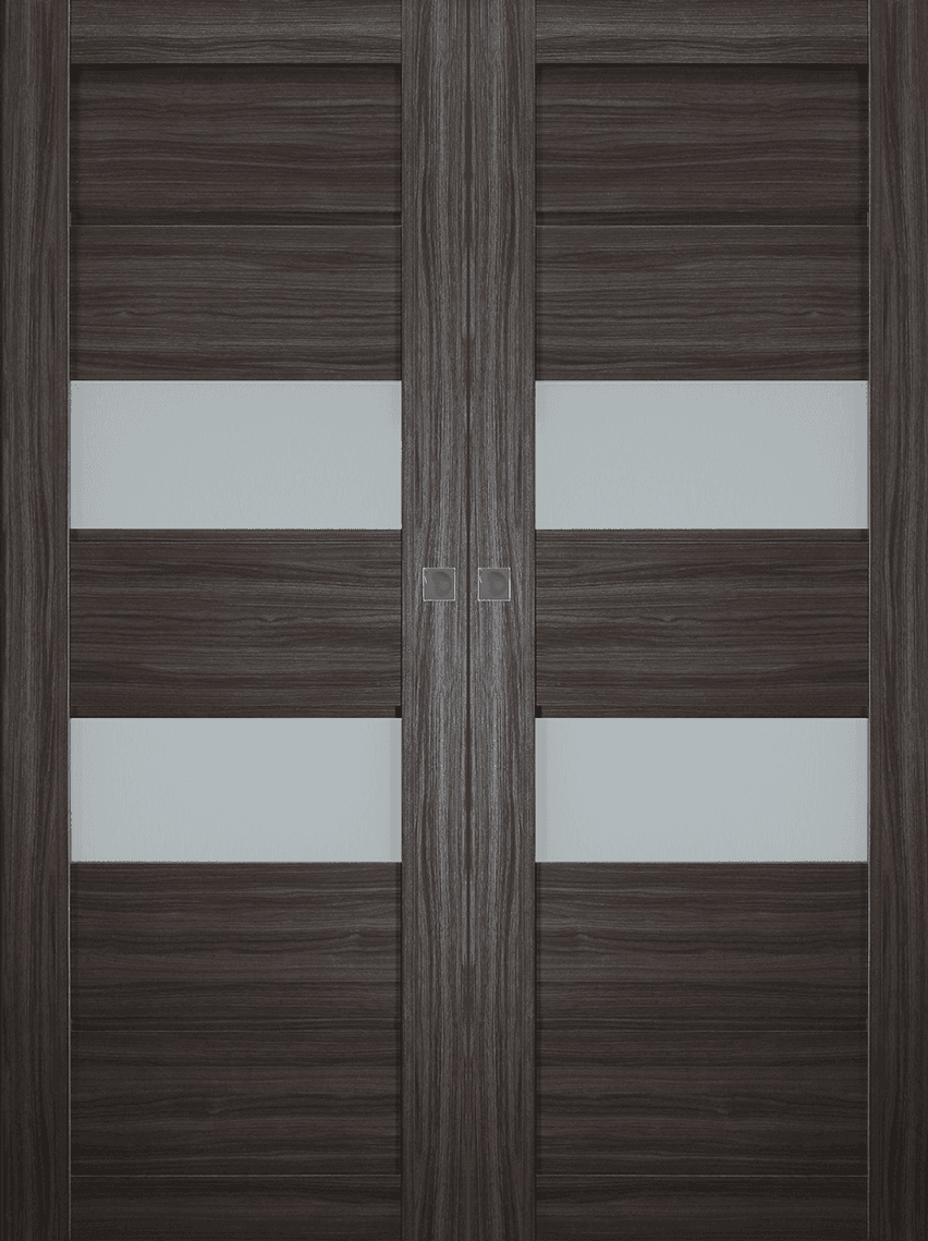 DESSA VETRO GRAY OAK DOUBLE MAGIC BELLDINNI MODERN INTERIOR DOOR - 1