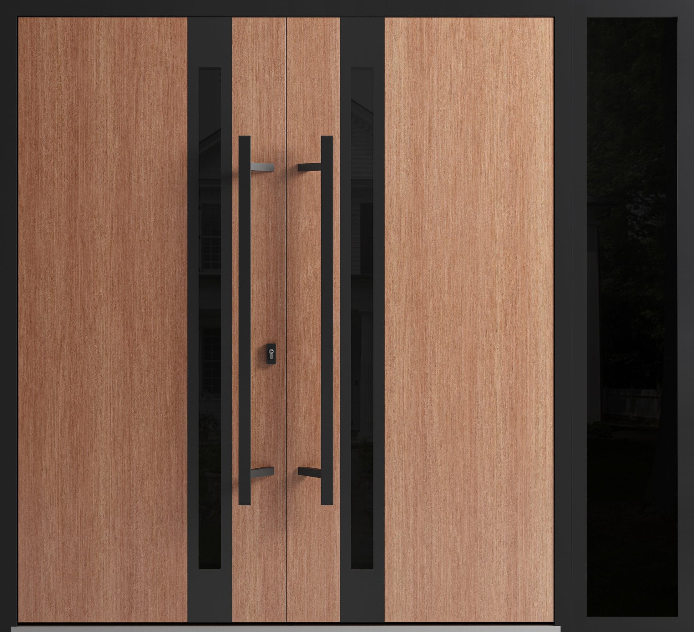 Double metal-aluminum modern exterior door Ronex 1033 8ft - 2