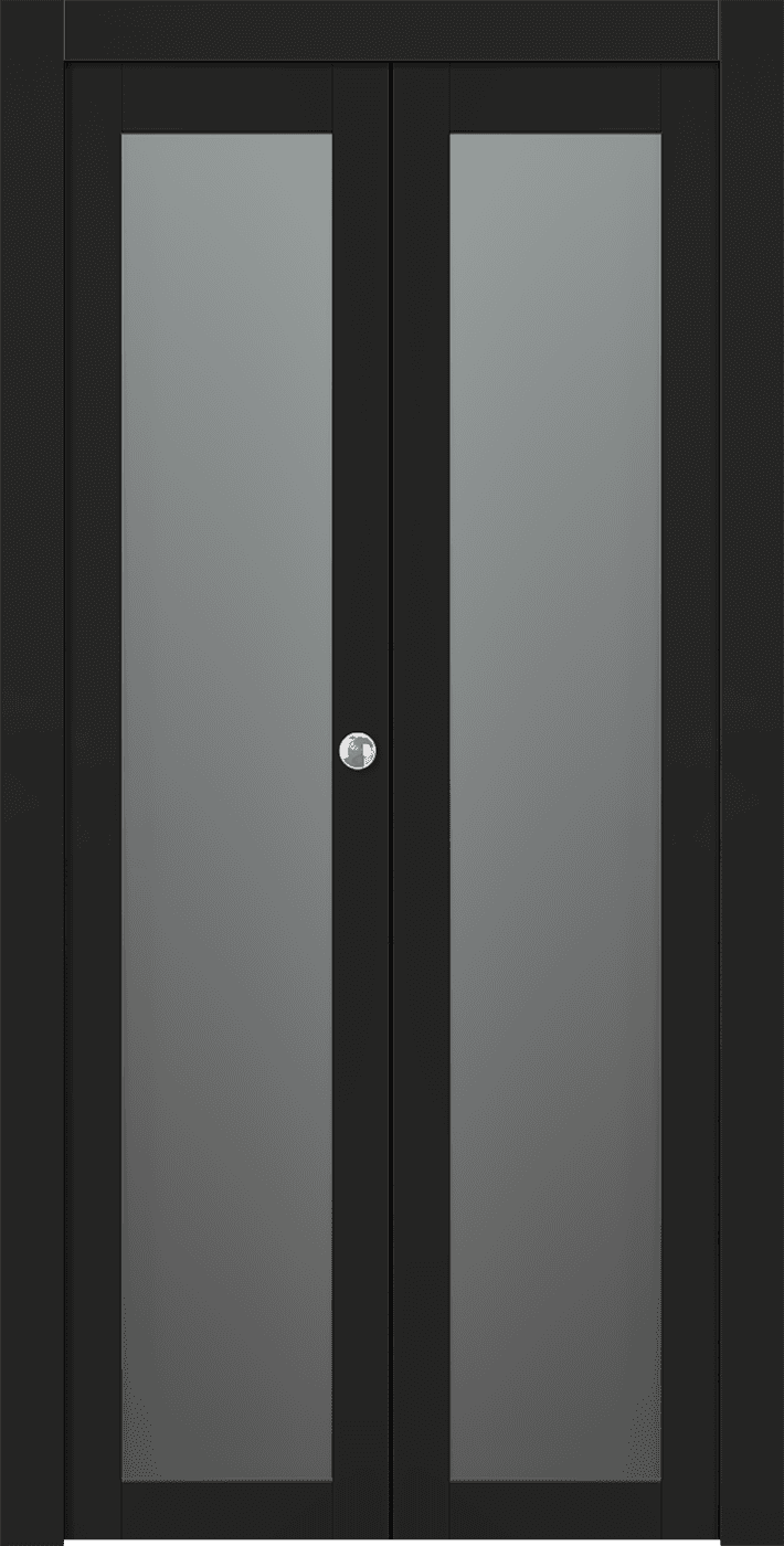 AVON 207 VETRO BLACK MATTE DOUBLE BI-FOLD BELLDINNI MODERN INTERIOR DOOR - 1