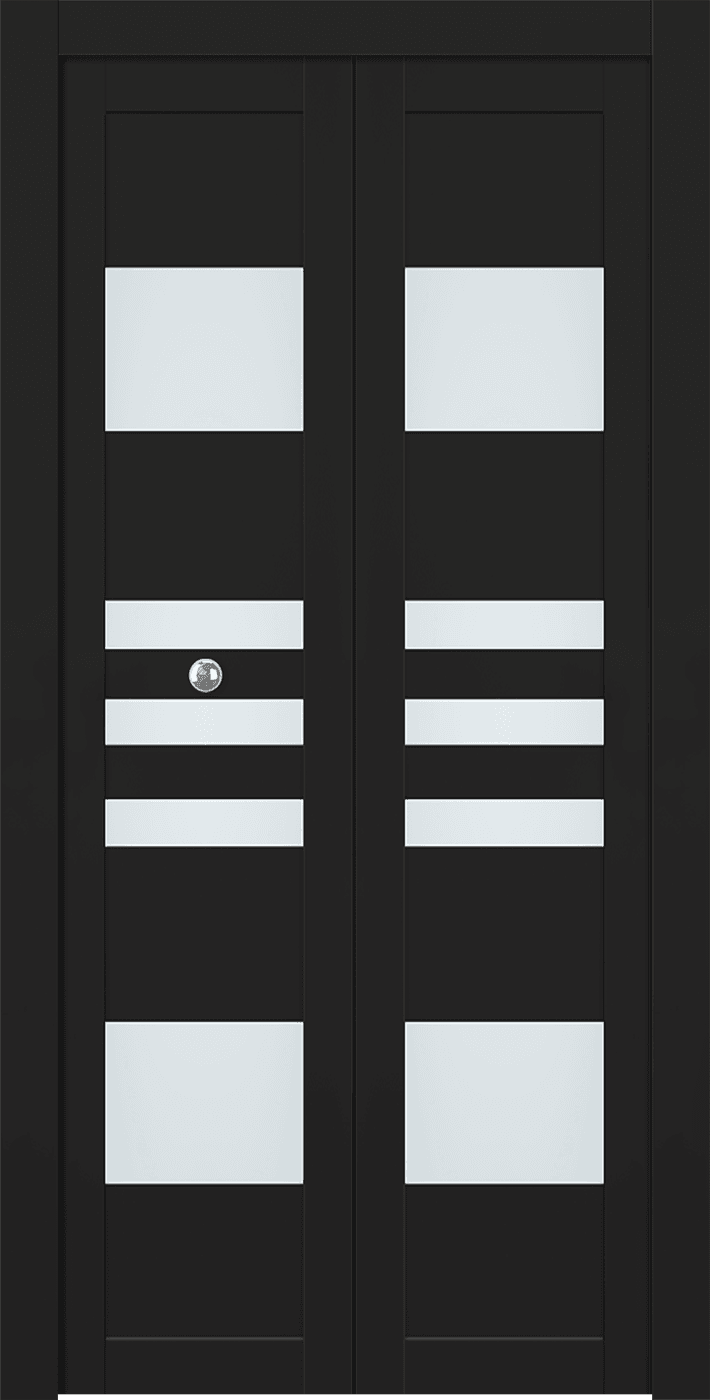 LETI VETRO BLACK MATTE DOUBLE BI-FOLD BELLDINNI MODERN INTERIOR DOOR - 1