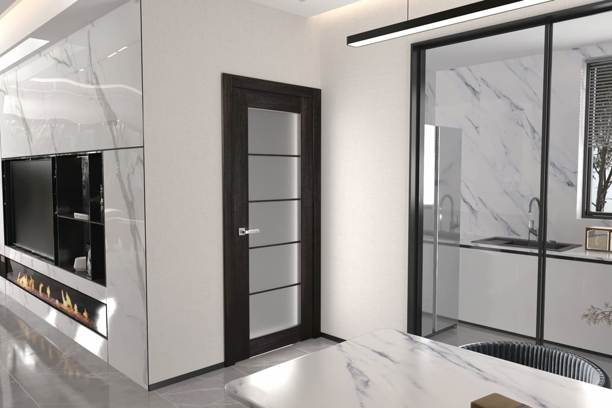 AVON 5 LITE VETRO VERALINGA OAK BYPASS BELLDINNI MODERN INTERIOR DOOR - 3