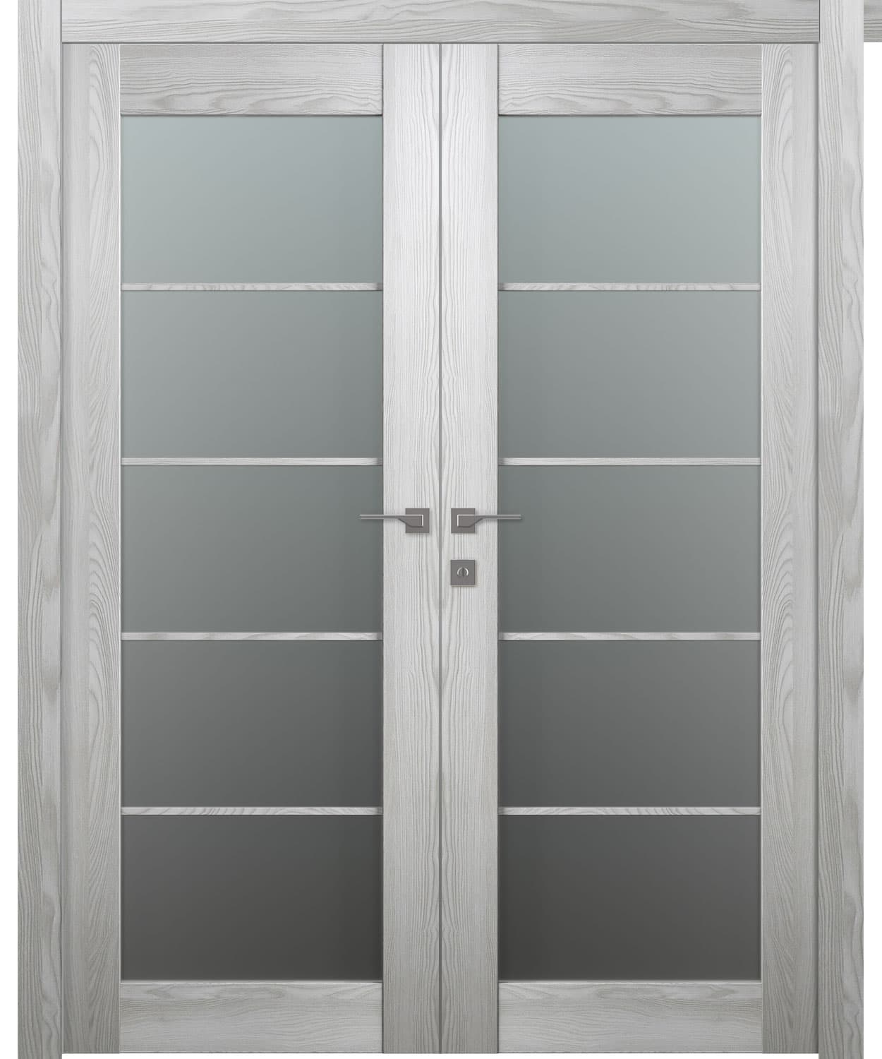 AVON 5 LITE VETRO RIBEIRA ASH DOUBLE BELLDINNI MODERN INTERIOR DOOR - 1