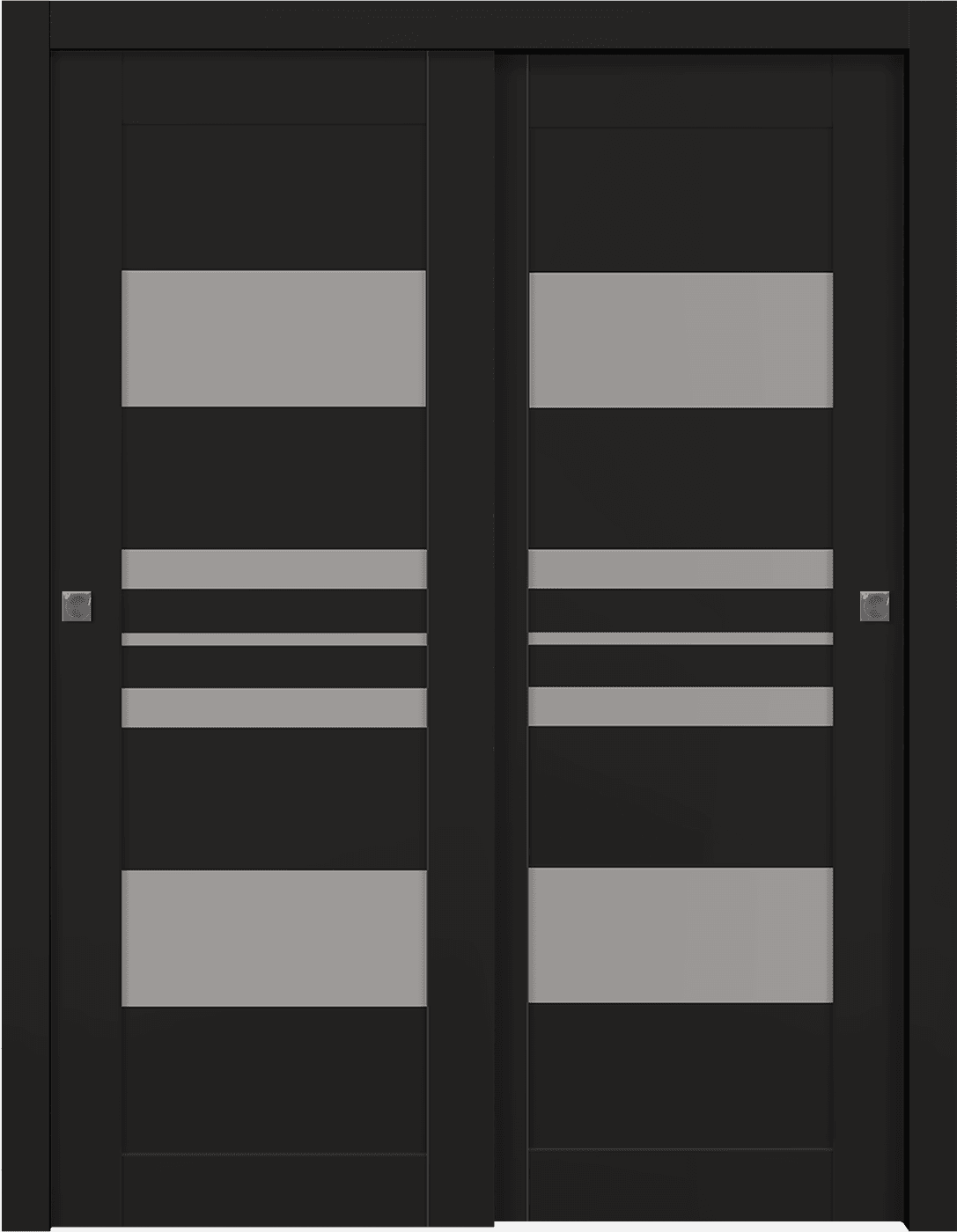 ROMI VETRO BLACK MATTE BYPASS BELLDINNI MODERN INTERIOR DOOR - 1