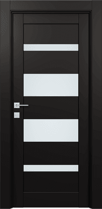 MIRELLA VETRO BLACK MATTE SWING BELLDINNI MODERN INTERIOR DOOR - 1