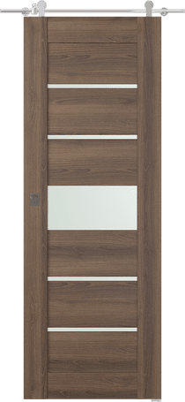 AVON 07-06 VETRO PECAN NUTWOOD DOUBLE BARN DOORS BELLDINNI MODERN INTERIOR DOOR - 1