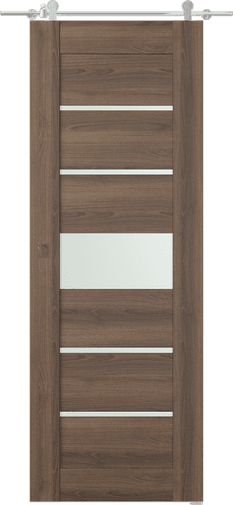 AVON 07-06 VETRO PECAN NUTWOOD DOUBLE BARN DOORS BELLDINNI MODERN INTERIOR DOOR - 1