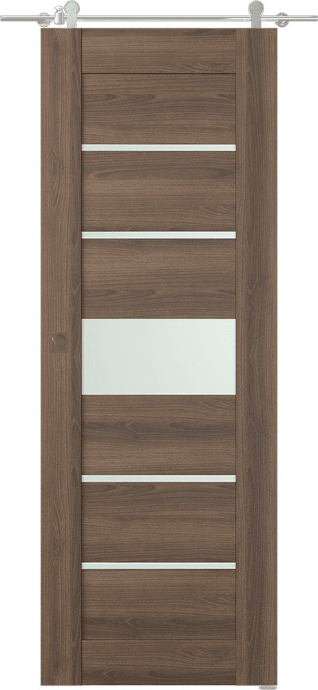 AVON 07-06 VETRO PECAN NUTWOOD DOUBLE BARN DOORS BELLDINNI MODERN INTERIOR DOOR - 1