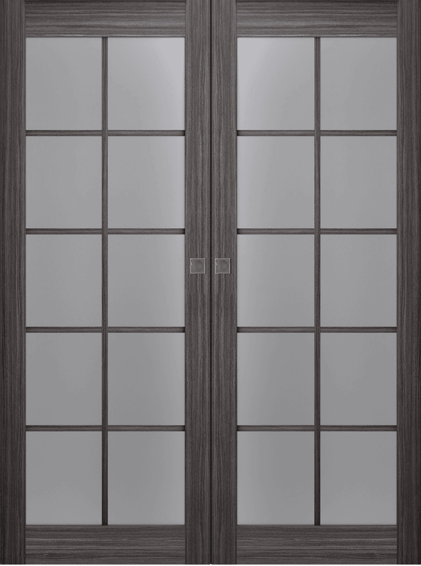 PALLADIO 10 LITE VETRO GRAY OAK DOUBLE MAGIC BELLDINNI MODERN INTERIOR DOOR - 1