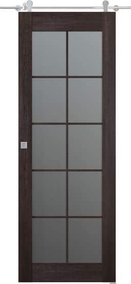AVON 10 LITE VETRO VERALINGA OAK DOUBLE BARN BELLDINNI MODERN INTERIOR DOOR - 1