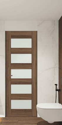 AVON 07-07 VETRO PECAN NUTWOOD DOUBLE INVISIBLE METAL FRAME BELLDINNI MODERN INTERIOR DOOR - 1