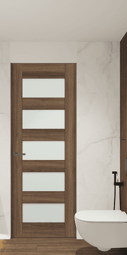 AVON 07-07 VETRO PECAN NUTWOOD DOUBLE INVISIBLE METAL FRAME BELLDINNI MODERN INTERIOR DOOR - 1