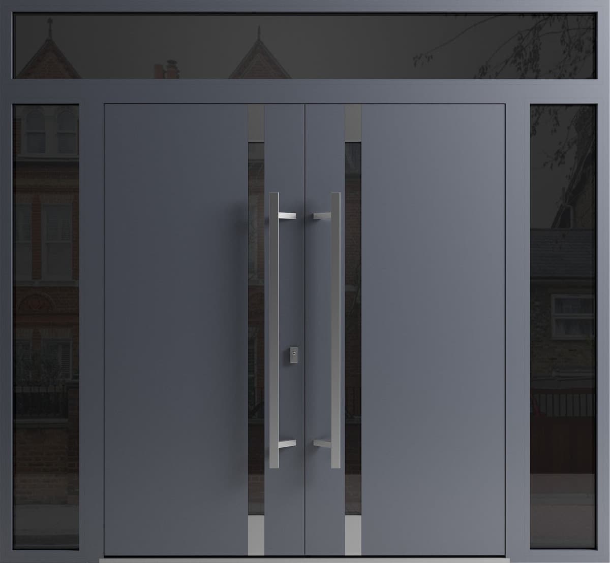 Double metal-aluminum modern exterior door Ronex 1011 8ft - 6