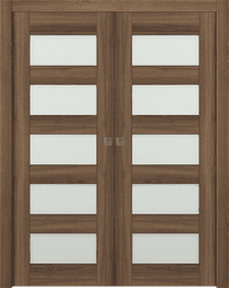AVON 07-07 VETRO PECAN NUTWOOD DOUBLE POCKET DOORS BELLDINNI MODERN INTERIOR DOOR - 1