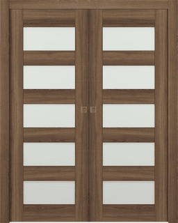 AVON 07-07 VETRO PECAN NUTWOOD DOUBLE POCKET DOORS BELLDINNI MODERN INTERIOR DOOR - 1