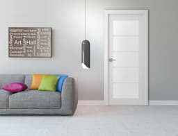 SMART PRO 5 LITE VETRO POLAR WHITE INVISIBLE METAL FRAME BELLDINNI MODERN INTERIOR DOOR - 2