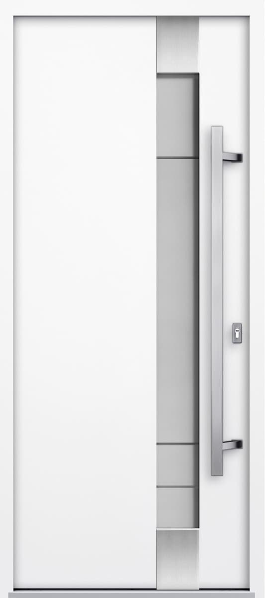 Single Modern Steel Exterior Door Deux 1713 White 8ft - 1