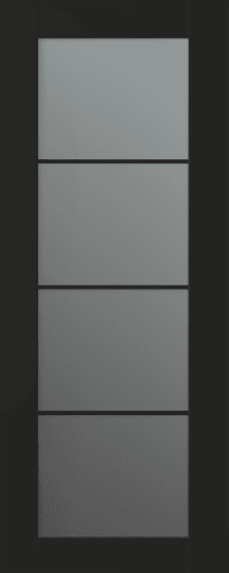 AVON 4 LITE VETRO BLACK MATTE SLAB BELLDINNI MODERN INTERIOR DOOR - 1