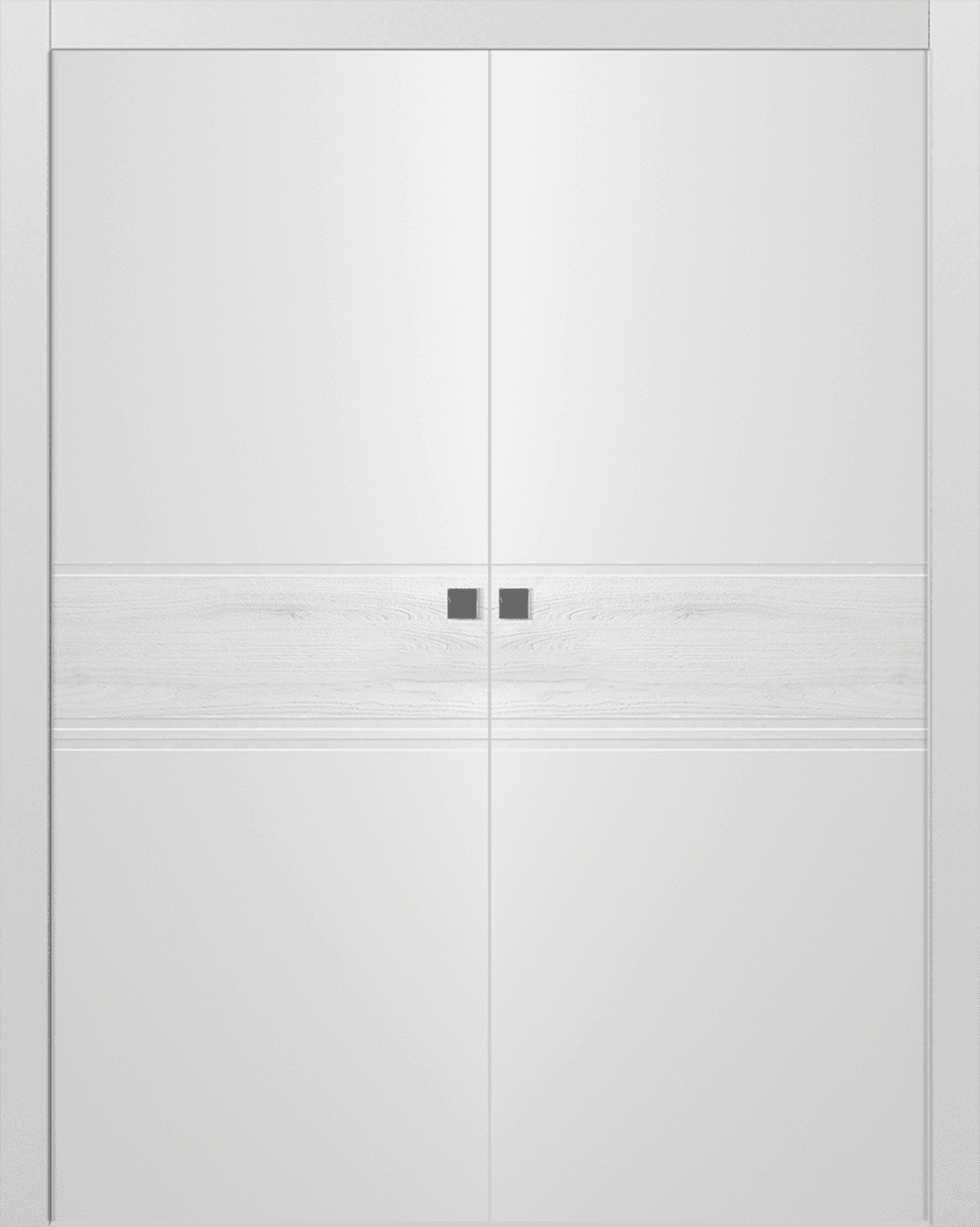TWINWOOD 2 POLAR WHITE DOUBLE POCKET BELLDINNI MODERN INTERIOR DOOR - 1