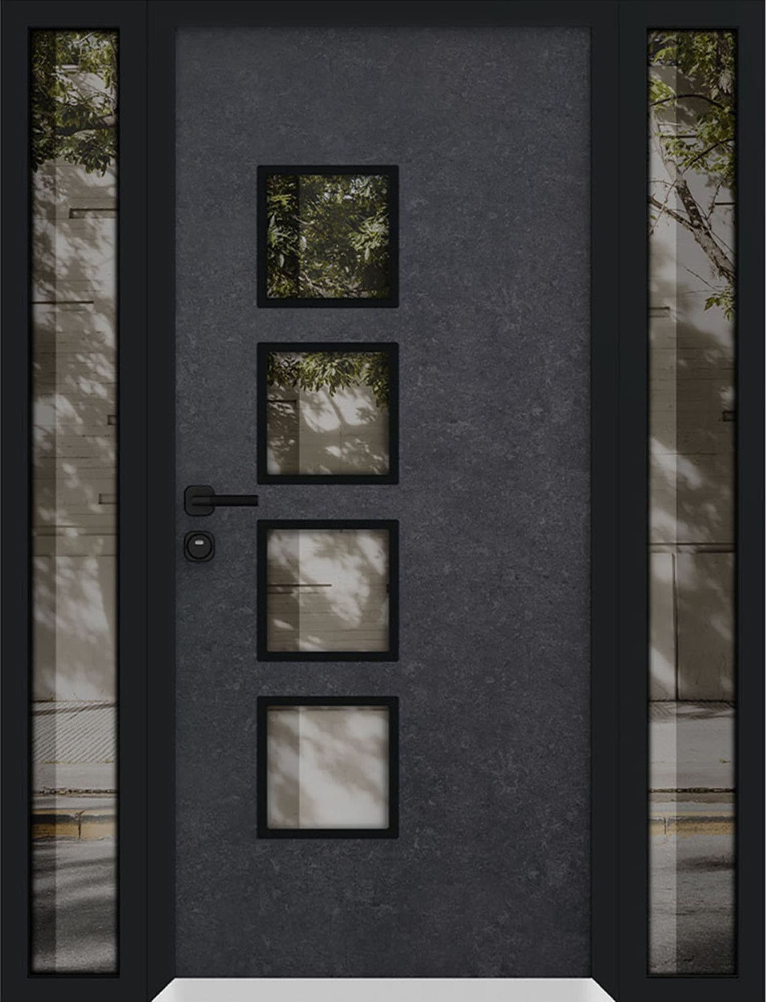 Single metal-aluminum modern exterior door Cynex 6106 - 3