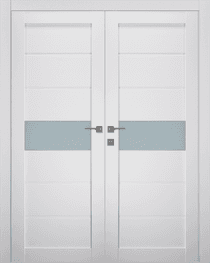 EDNA VETRO BIANCO NOBLE DOUBLE BELLDINNI MODERN INTERIOR DOOR - 1