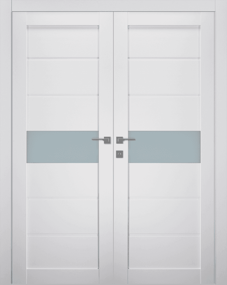 EDNA VETRO BIANCO NOBLE DOUBLE BELLDINNI MODERN INTERIOR DOOR - 1