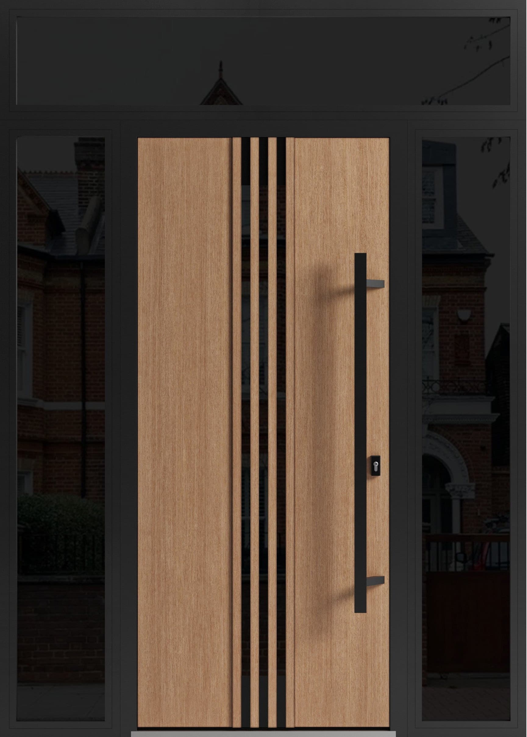 Single metal-aluminum modern exterior door Ronex 1055 8ft - 7