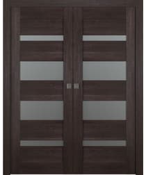 AVON 07-01 VETRO VERALINGA OAK DOUBLE POCKET BELLDINNI MODERN INTERIOR DOOR - 1