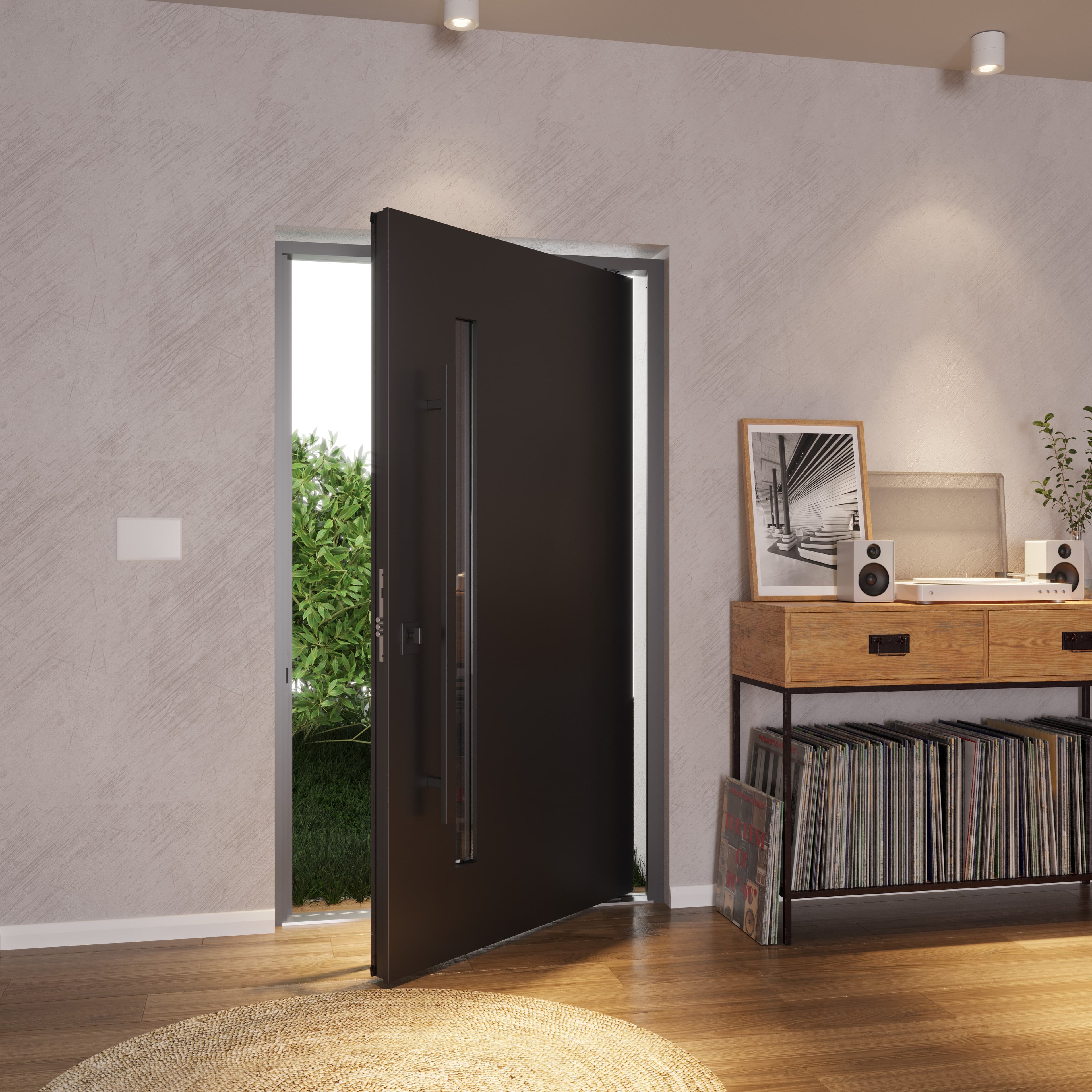 Single pivot metal-aluminum modern exterior door Axis 1163 - 7
