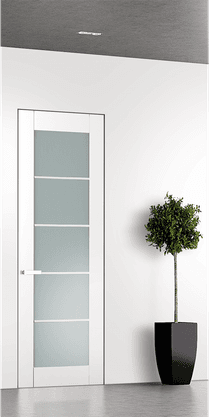 SMART PRO 5 LITE VETRO POLAR WHITE DOUBLE INVISIBLE METAL FRAME BELLDINNI MODERN INTERIOR DOOR - 1