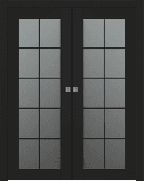 AVON 10 LITE VETRO BLACK MATTE DOUBLE POCKET BELLDINNI MODERN INTERIOR DOOR - 1