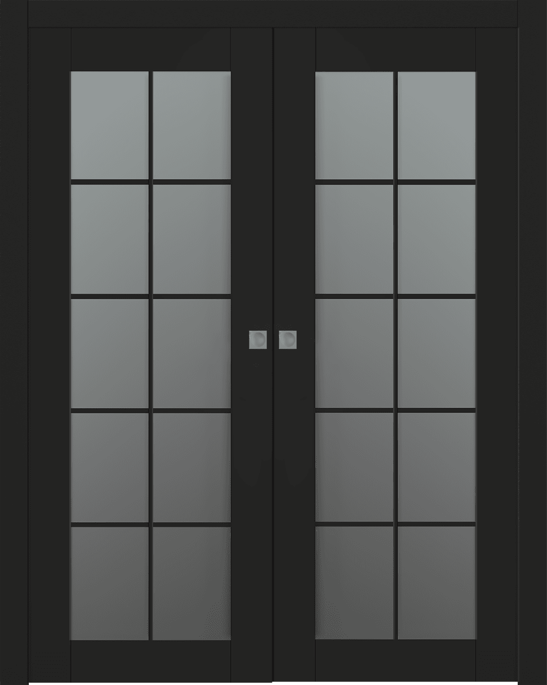 AVON 10 LITE VETRO BLACK MATTE DOUBLE POCKET BELLDINNI MODERN INTERIOR DOOR - 1