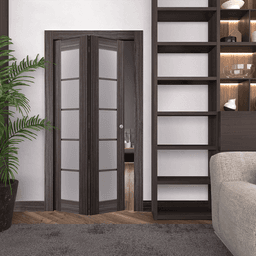 PALLADIO 5 LITE VETRO GRAY OAK BI-FOLD BELLDINNI MODERN INTERIOR DOOR - 2