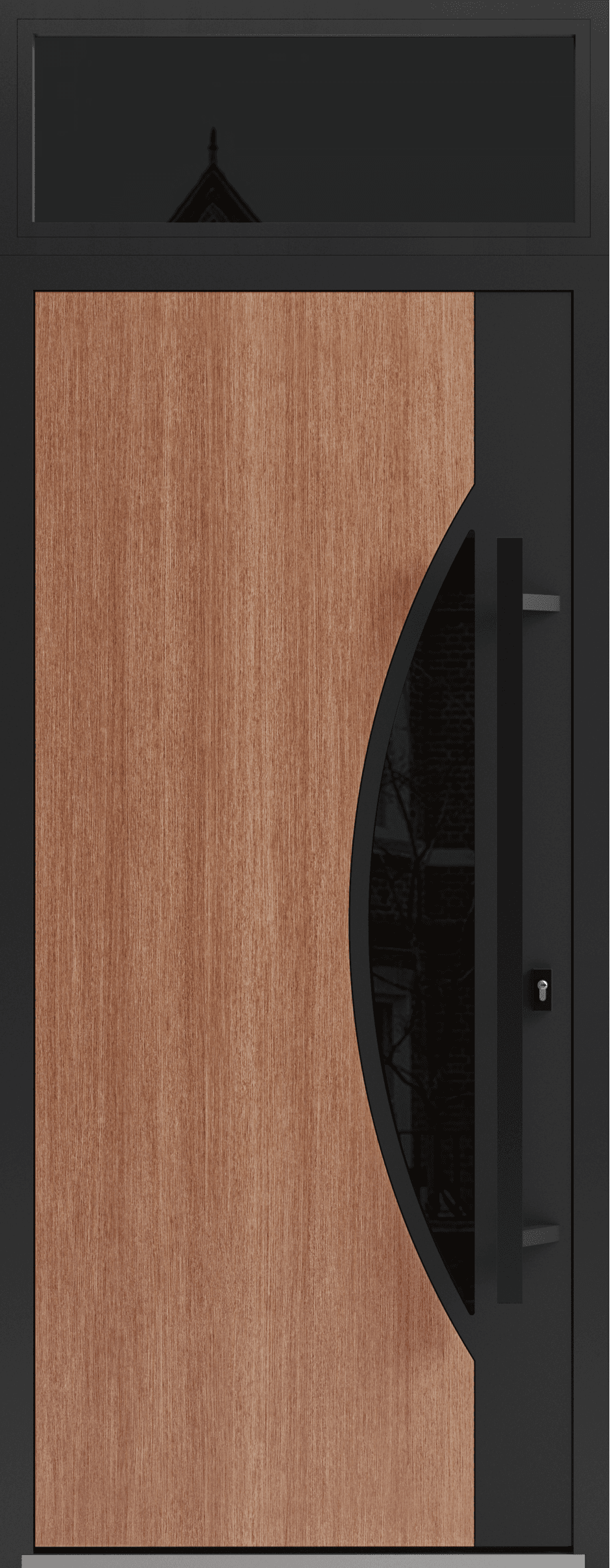 Single metal-aluminum modern exterior door Ronex 1077 8ft - 5