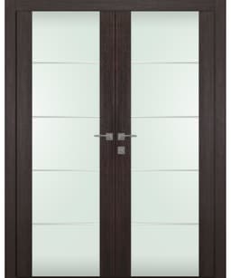 AVON 202 4H VETRO VERALINGA OAK DOUBLE BELLDINNI MODERN INTERIOR DOOR - 1