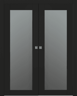 AVON 207 VETRO BLACK MATTE DOUBLE POCKET BELLDINNI MODERN INTERIOR DOOR - 1